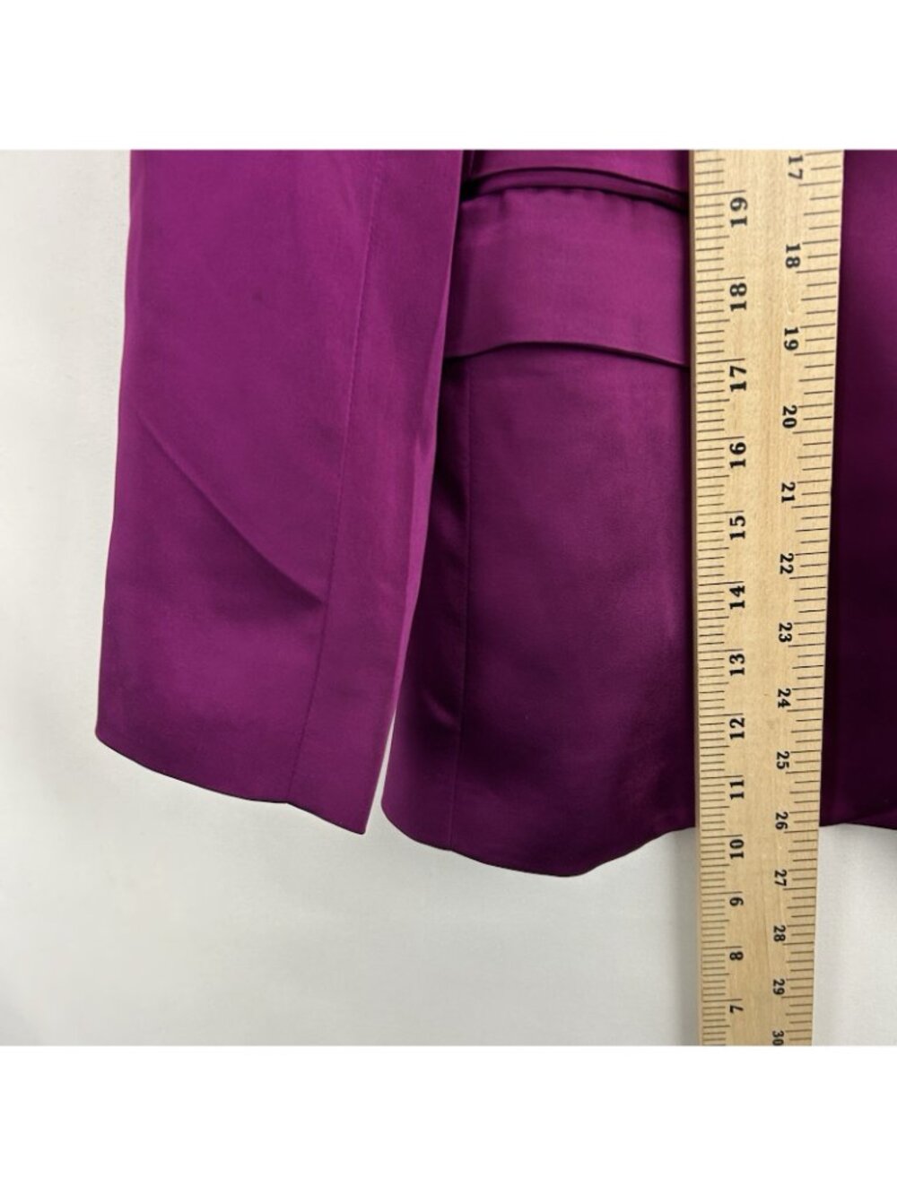 Express Women’s size XS Fuchsia Satin Blazer One Button Notch Jacket NWT$168 - Picture 6 of 15